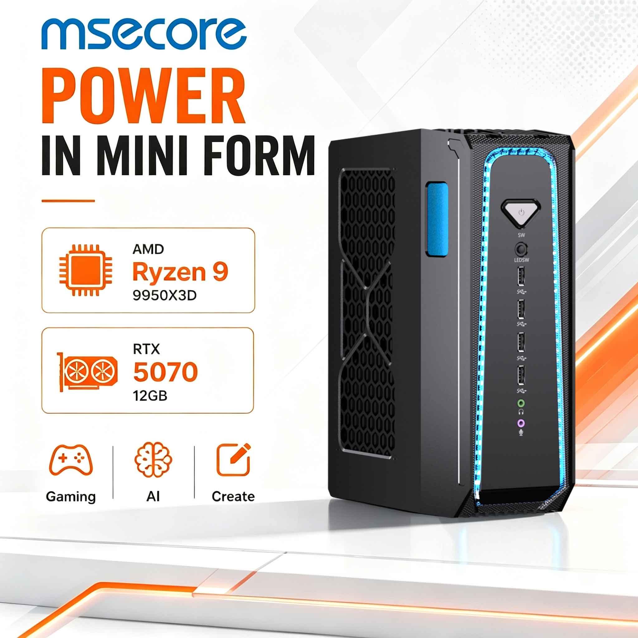Ddr5 32Gb - MSECORE พีซีเกมมิ่งระบบระบายความร้อนด้วยน้ำ AMD Ryzen 9 9950X3D