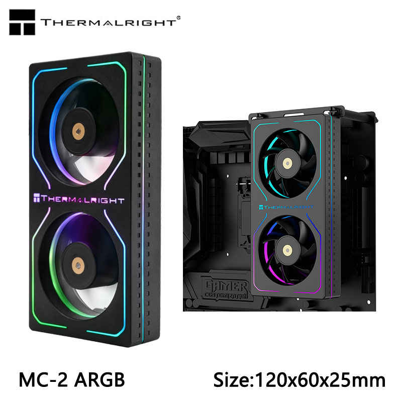 Ddr5 Memory - เทอร์มอลไรท์ MC-2 ARGB ชุดระบายความร้อนหน่วยความจำคอมพิวเตอร์ พร้อมพัดลมคู่ประสิทธิภาพสูง เหมาะสำหรับ