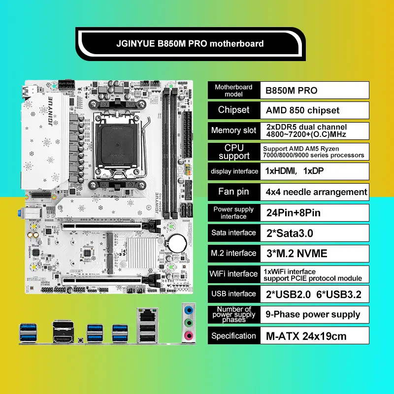 JGINYUE B850M โปรชุดเมนบอร์ดพร - Ddr5 16Gb 6000Mhz บทวิจารณ์และราคา